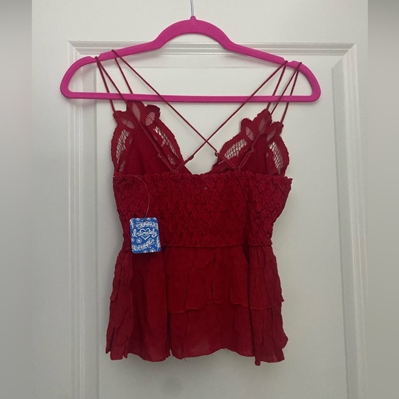 NWT Free People Adella Cami in Cherry Red🍒 - Picture 6 of 7